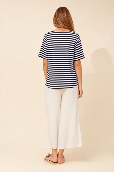 HARLETH STRIPE PRINT T-SHIRT