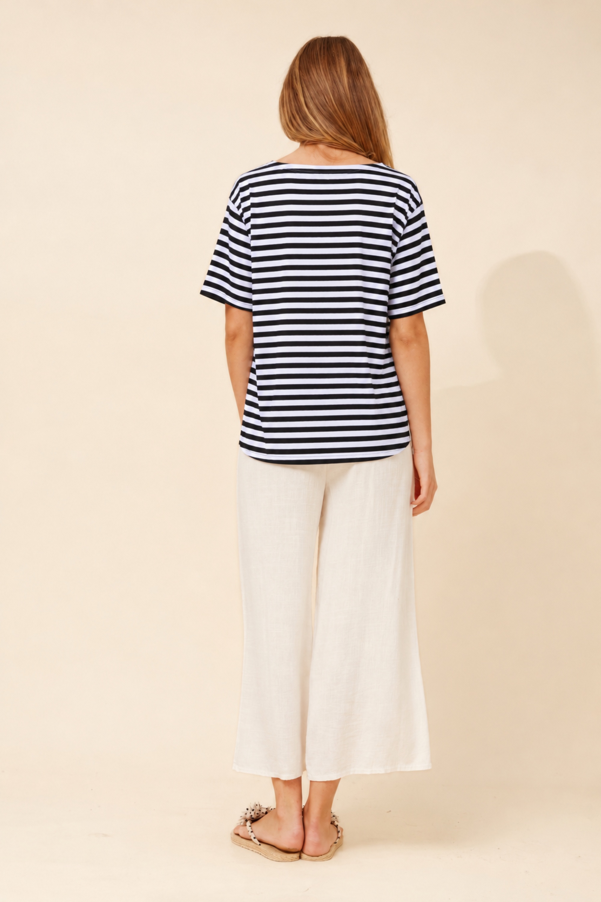 HARLETH STRIPE PRINT T-SHIRT