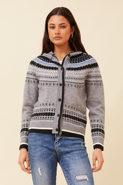 HARLYN JACQUARD CARDIGAN