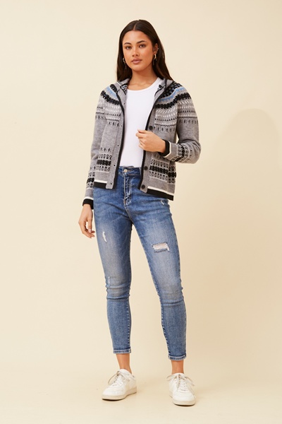 HARLYN JACQUARD CARDIGAN