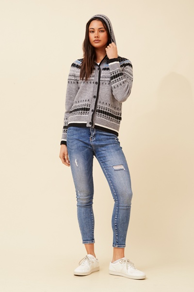 HARLYN JACQUARD CARDIGAN