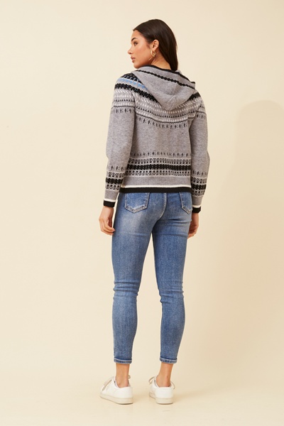 HARLYN JACQUARD CARDIGAN