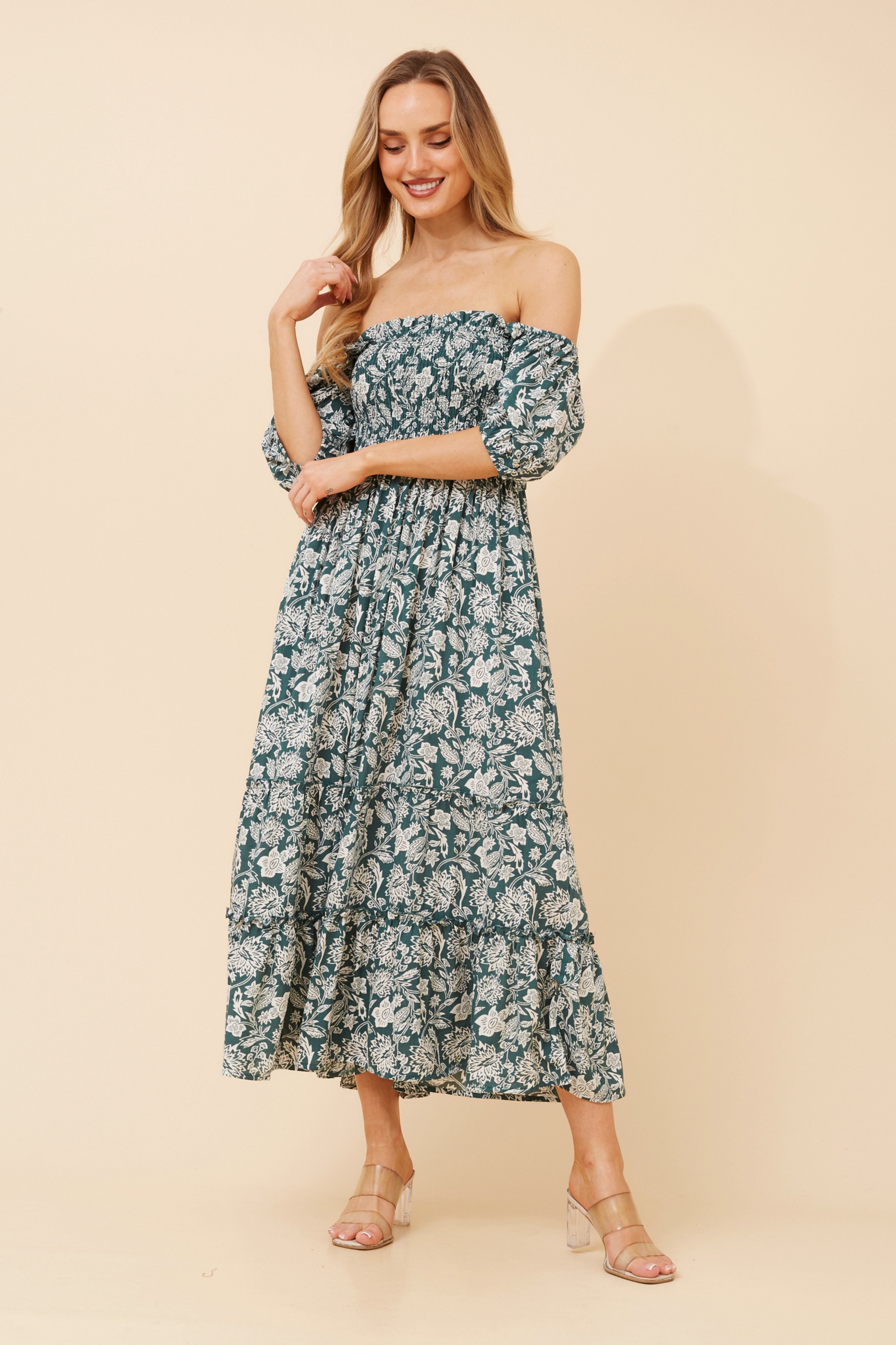 HASINA FLORAL MIDI DRESS