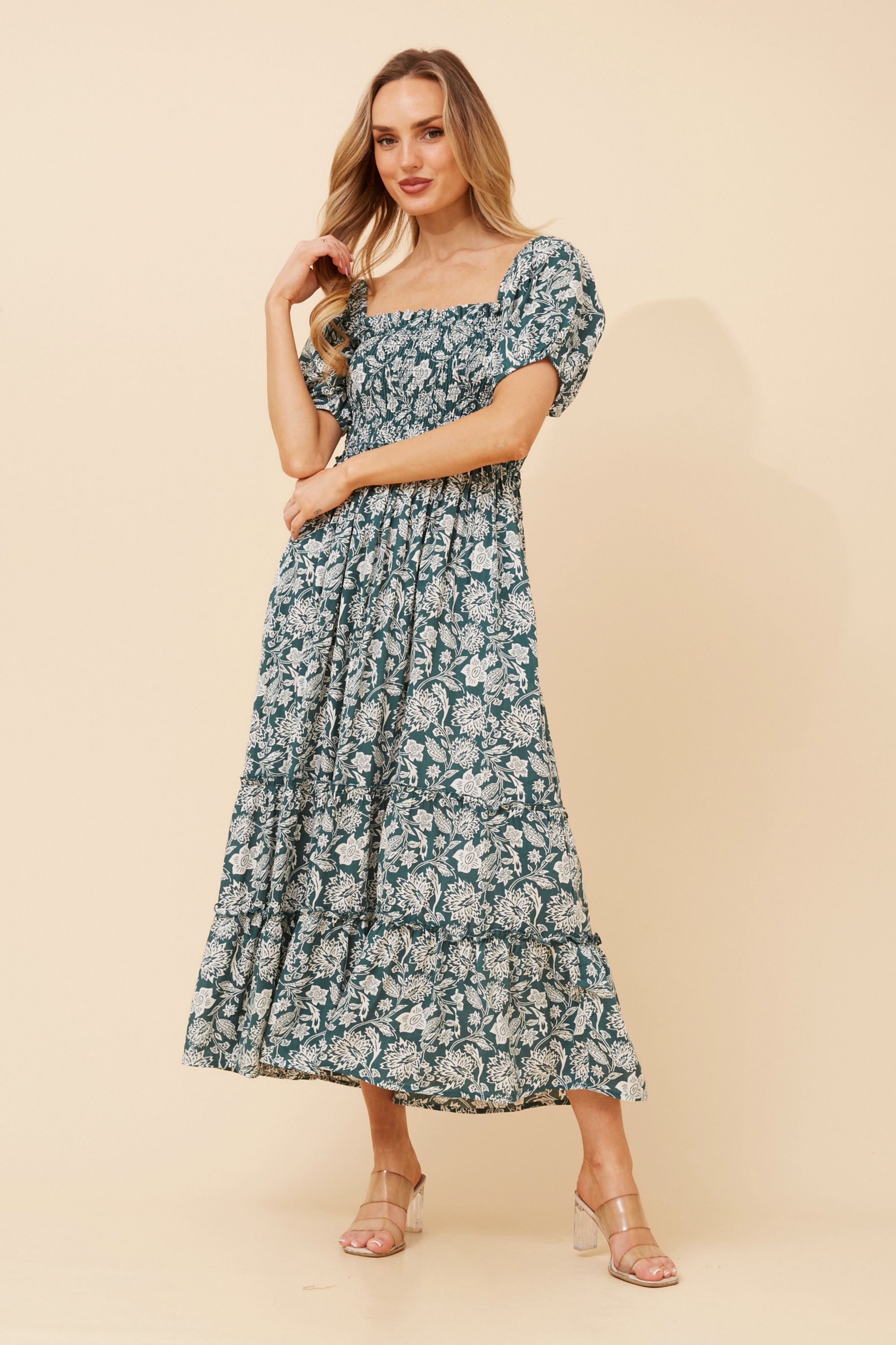 HASINA FLORAL MIDI DRESS