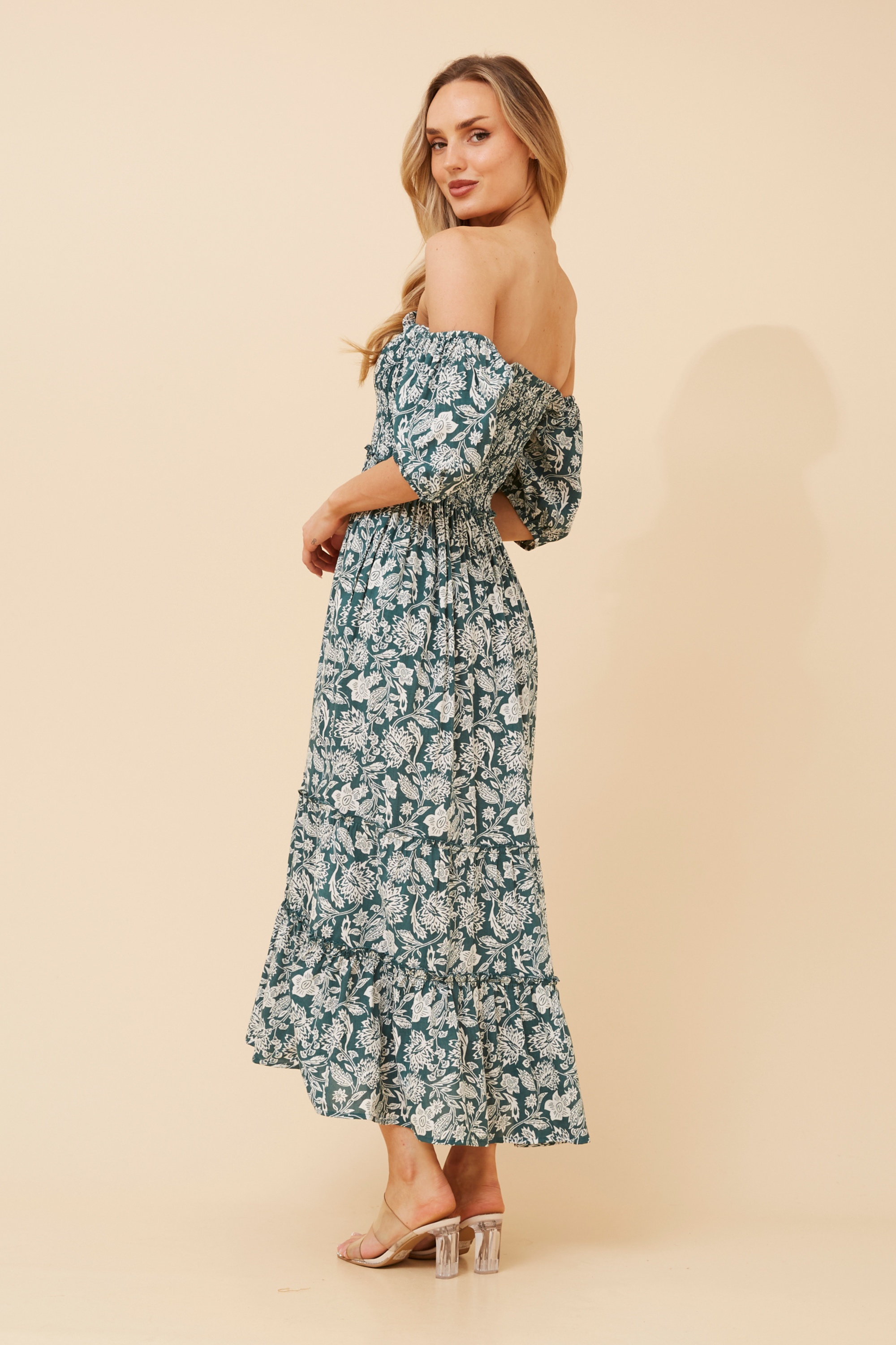HASINA FLORAL MIDI DRESS