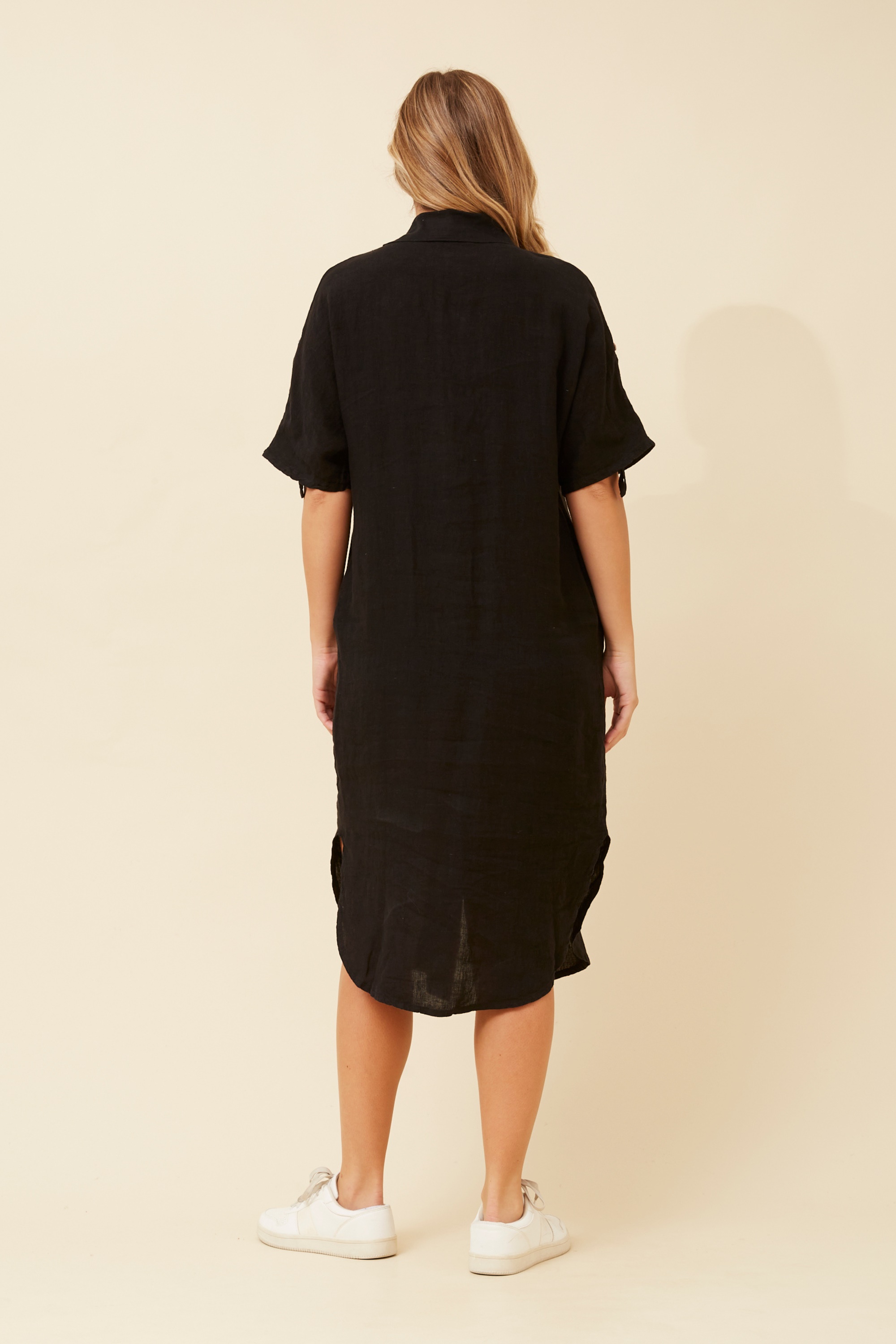 HAZELINA LINEN SHIRT DRESS