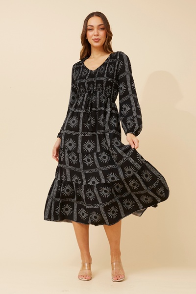HEDLEY TIERED MIDI DRESS