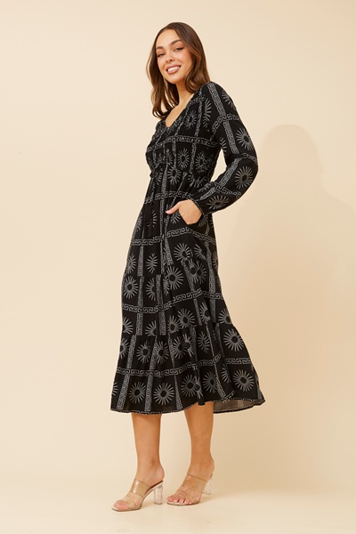 HEDLEY TIERED MIDI DRESS