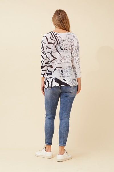 HENRI ABSTRACT PRINT KNIT PULLOVER