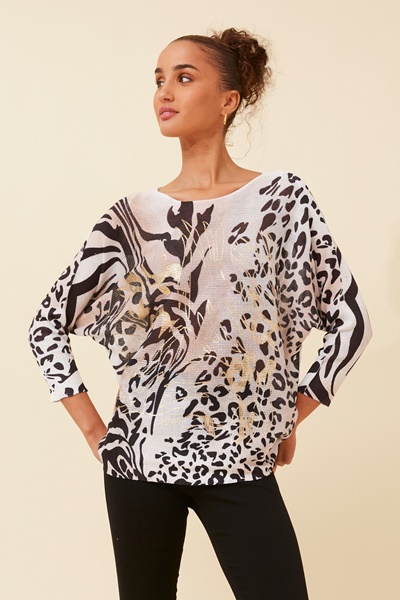 HENRI ANIMAL PRINT PULLOVER
