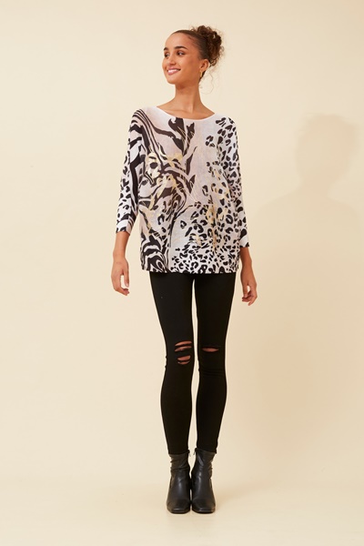 HENRI ANIMAL PRINT PULLOVER
