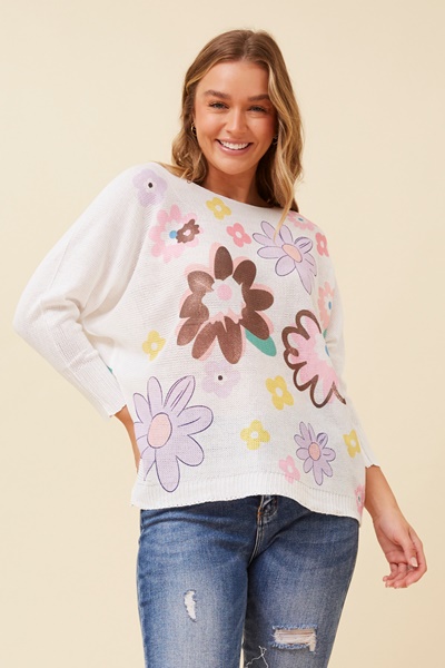 HENRI FLORAL KNIT PULLOVER