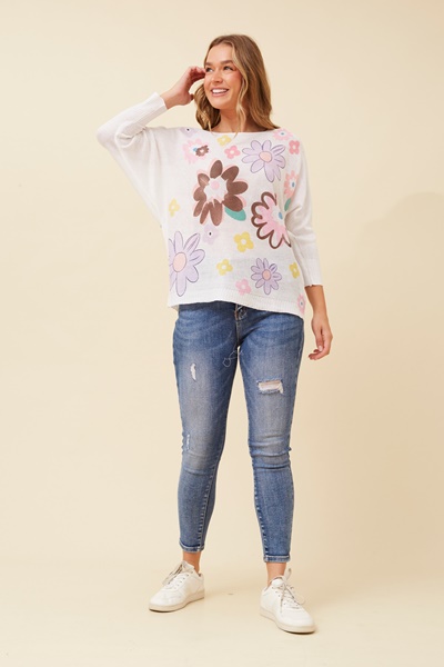 HENRI FLORAL KNIT PULLOVER