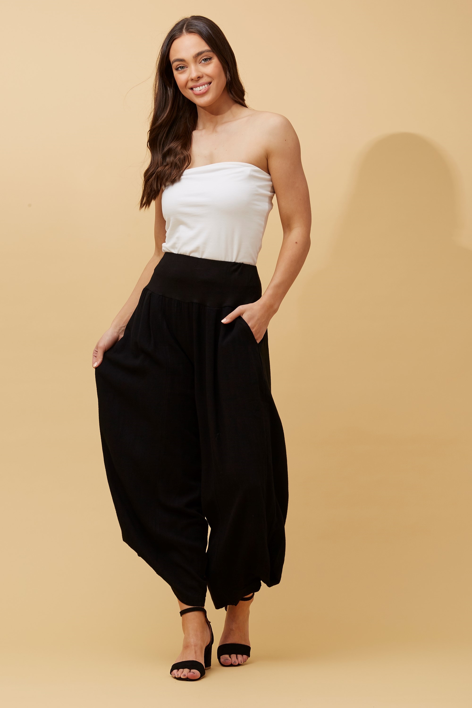 womens black harem pants