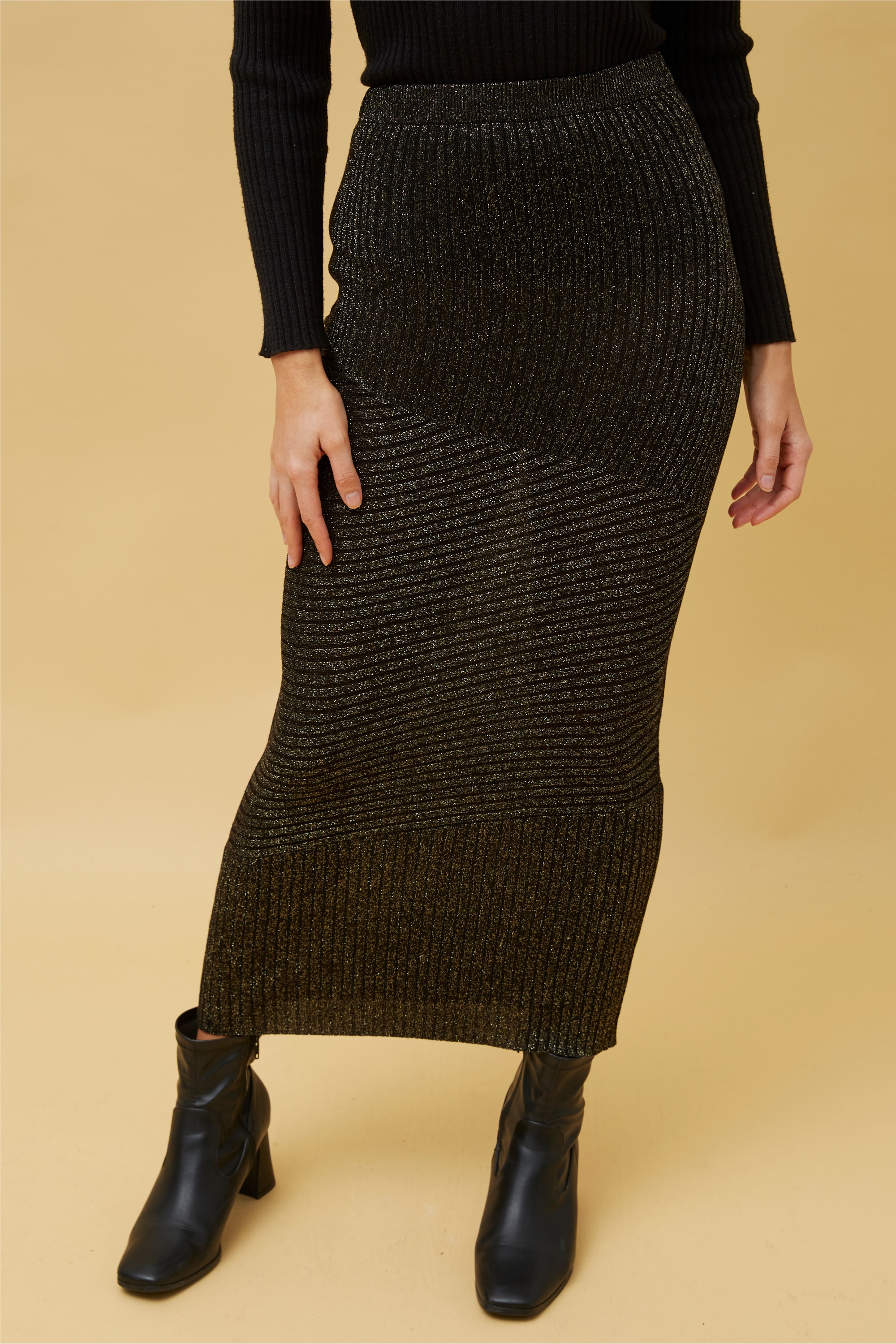 Hilaria glitter pencil knit skirt Buy Online Femme Connection