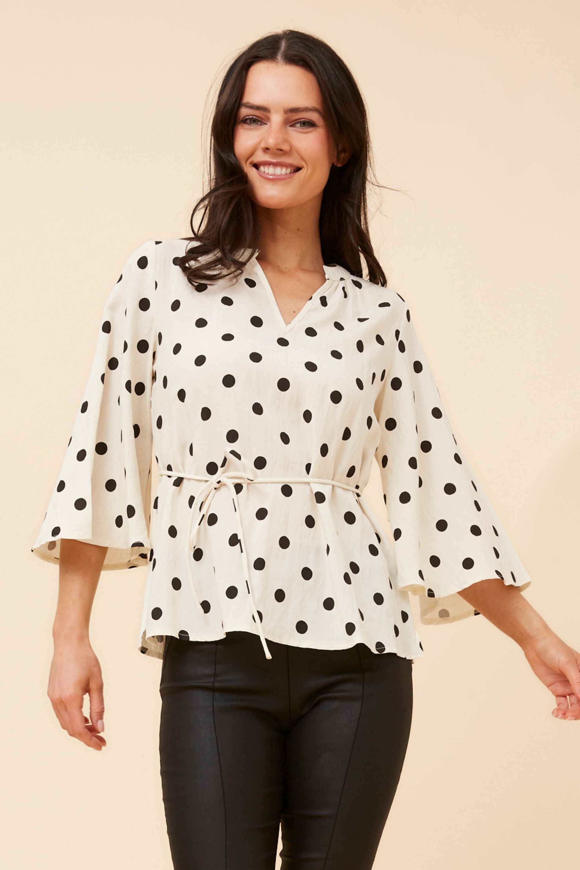 HILDIE POLKA DOT PRINT BLOUSE
