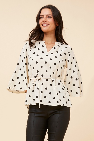 HILDIE POLKA DOT PRINT BLOUSE