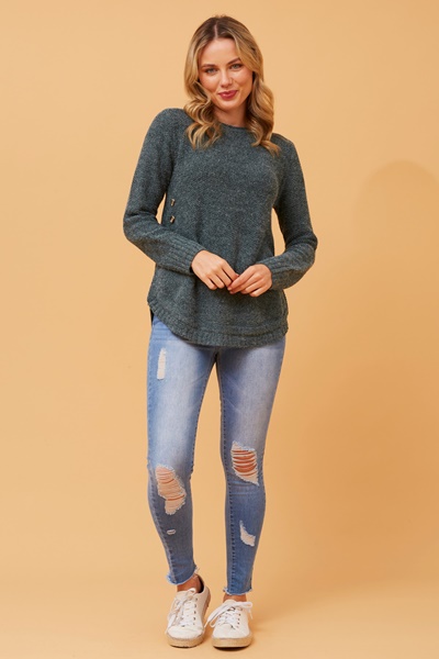 HILLARY BUTTON DETAIL KNIT JUMPER
