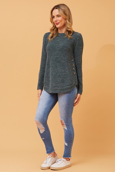 HILLARY BUTTON DETAIL KNIT JUMPER