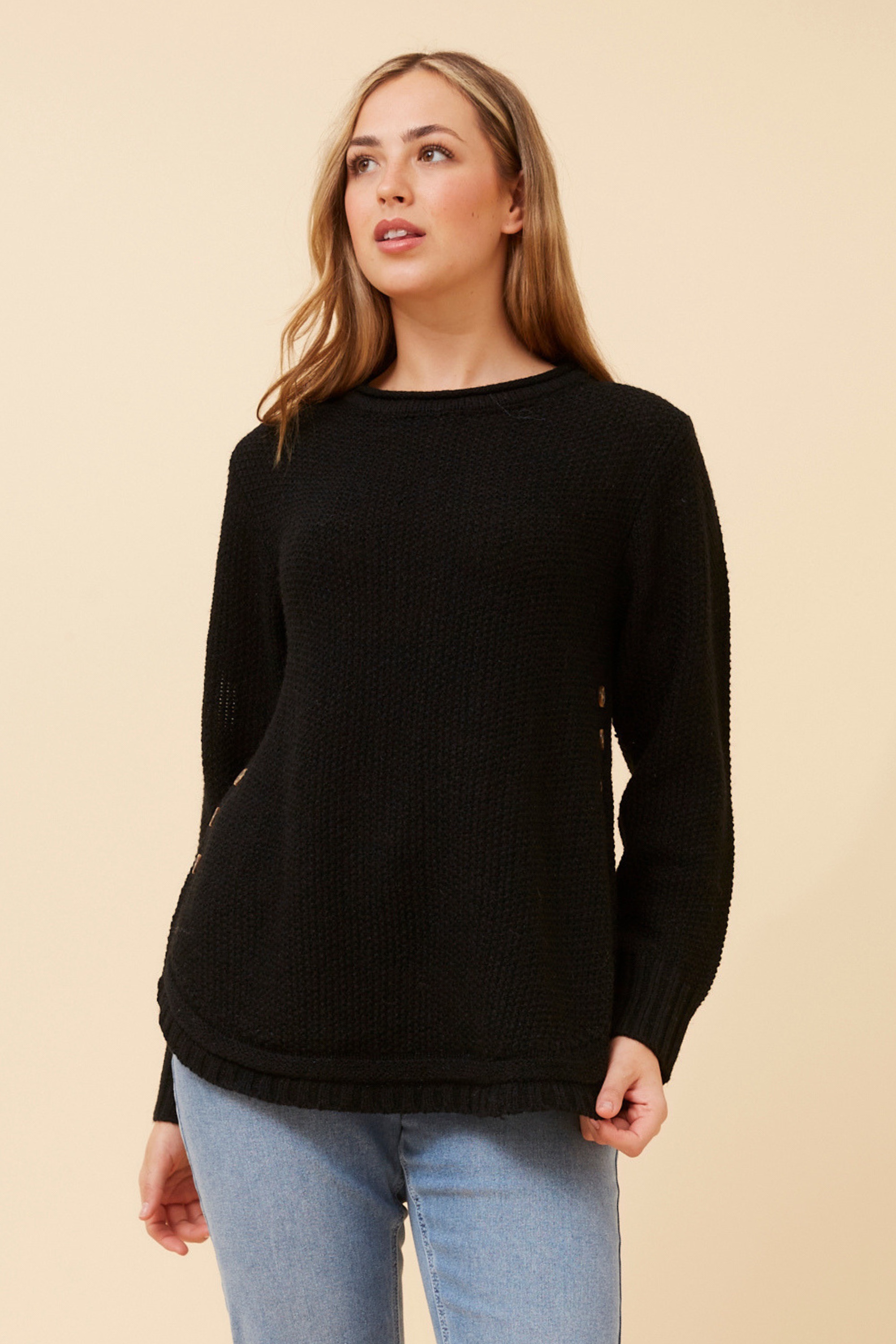 HILLARY SOLID KNIT PULLOVER