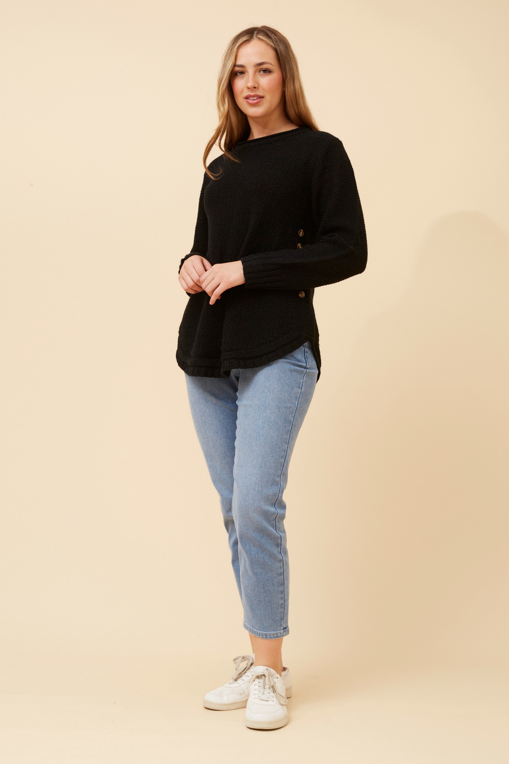 HILLARY SOLID KNIT PULLOVER
