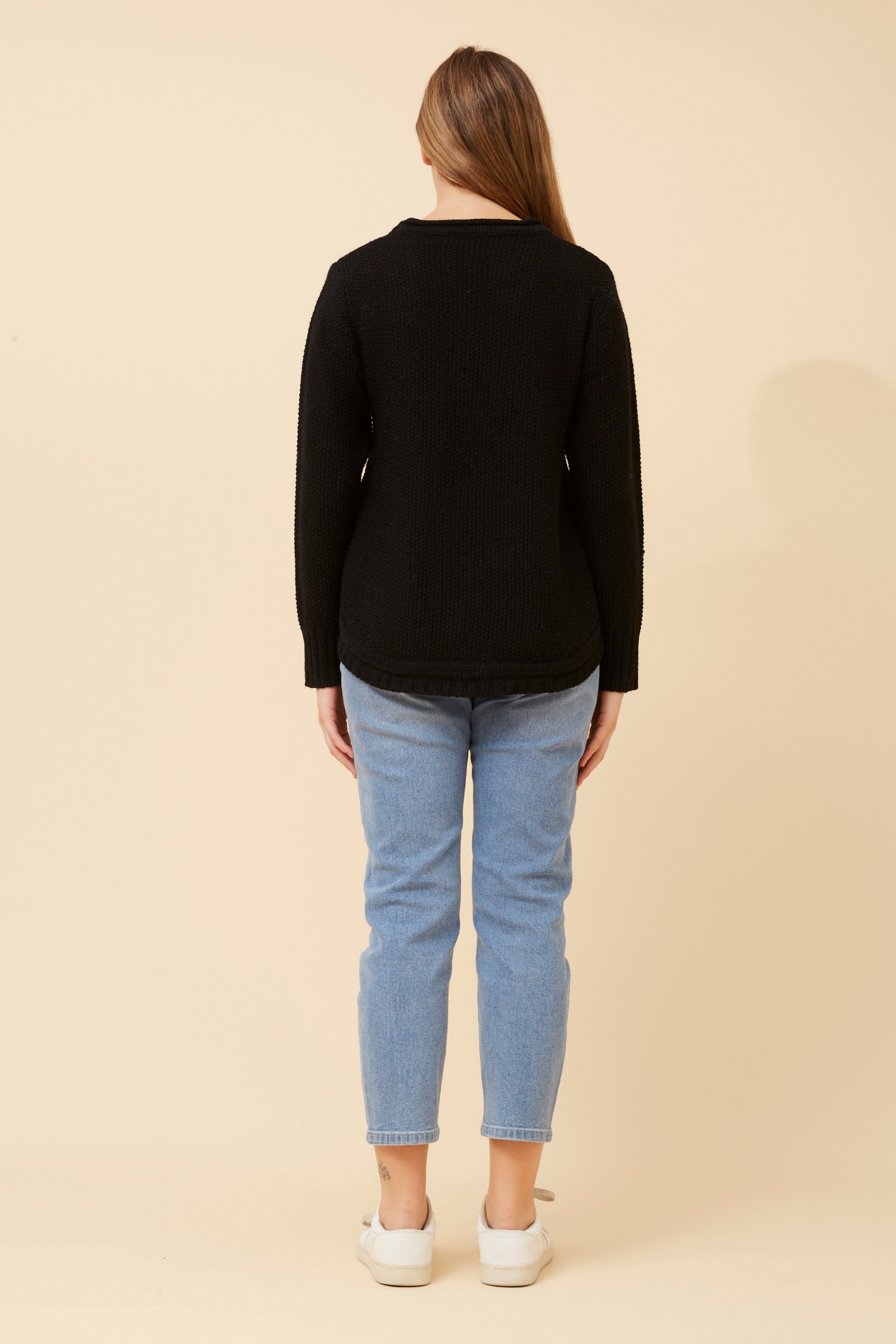 HILLARY SOLID KNIT PULLOVER