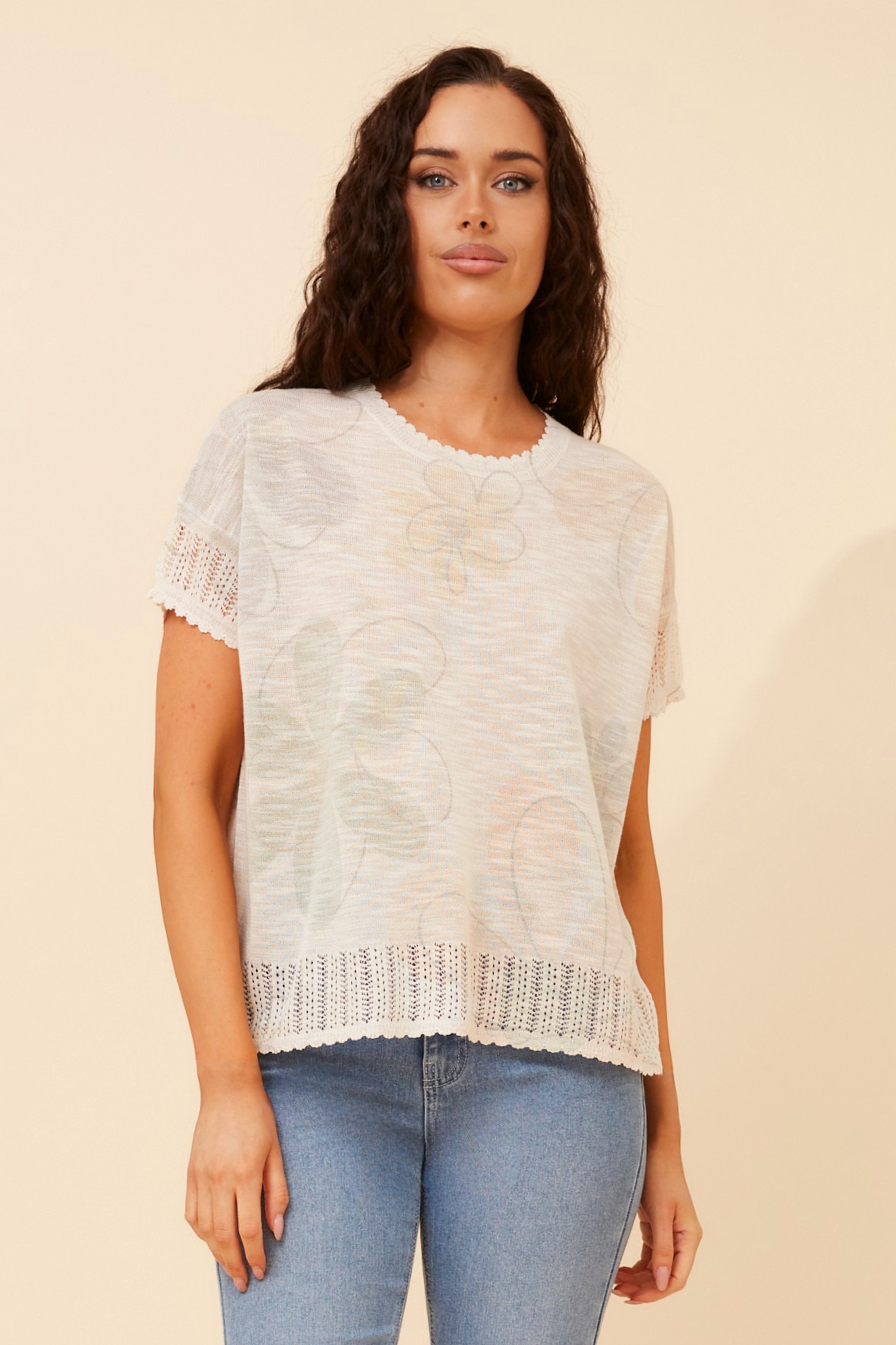 HIRA POINTELLE KNIT PULLOVER