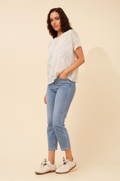 HIRA POINTELLE KNIT PULLOVER