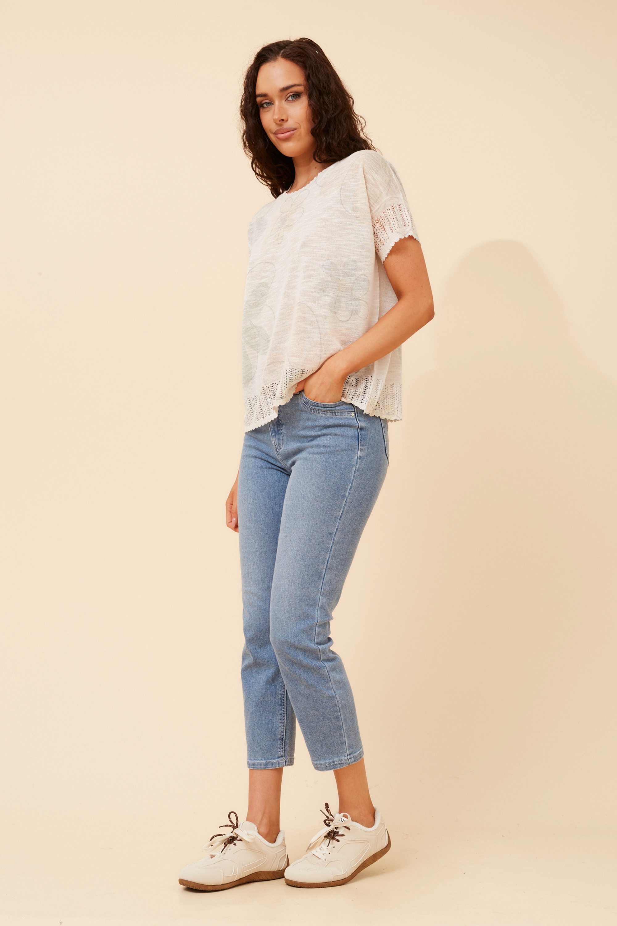 HIRA POINTELLE KNIT PULLOVER