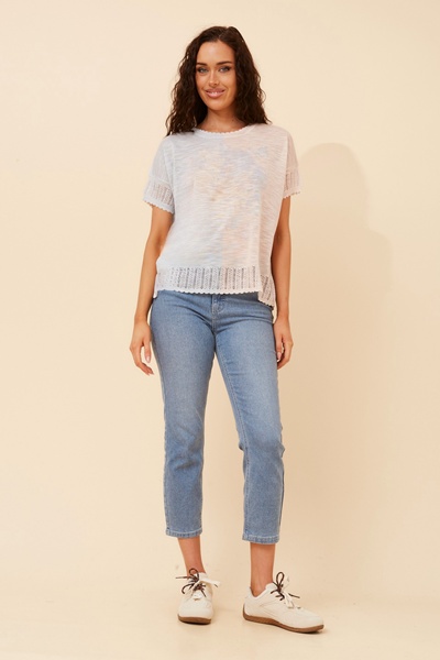 HIRA POINTELLE KNIT PULLOVER
