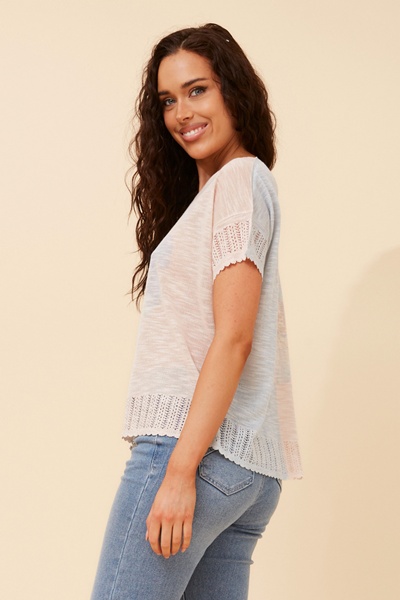 HIRA POINTELLE KNIT PULLOVER
