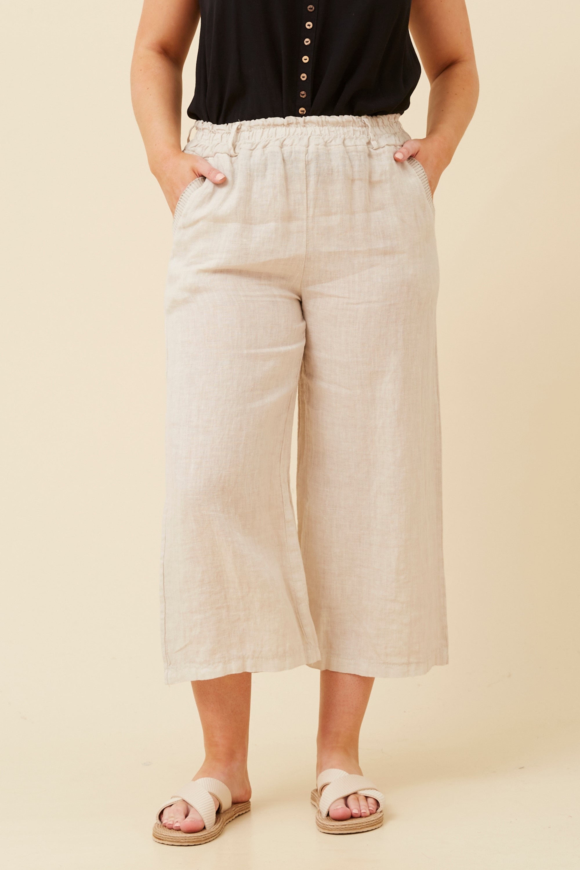 HOLLAND LINEN CULOTTE PANTS