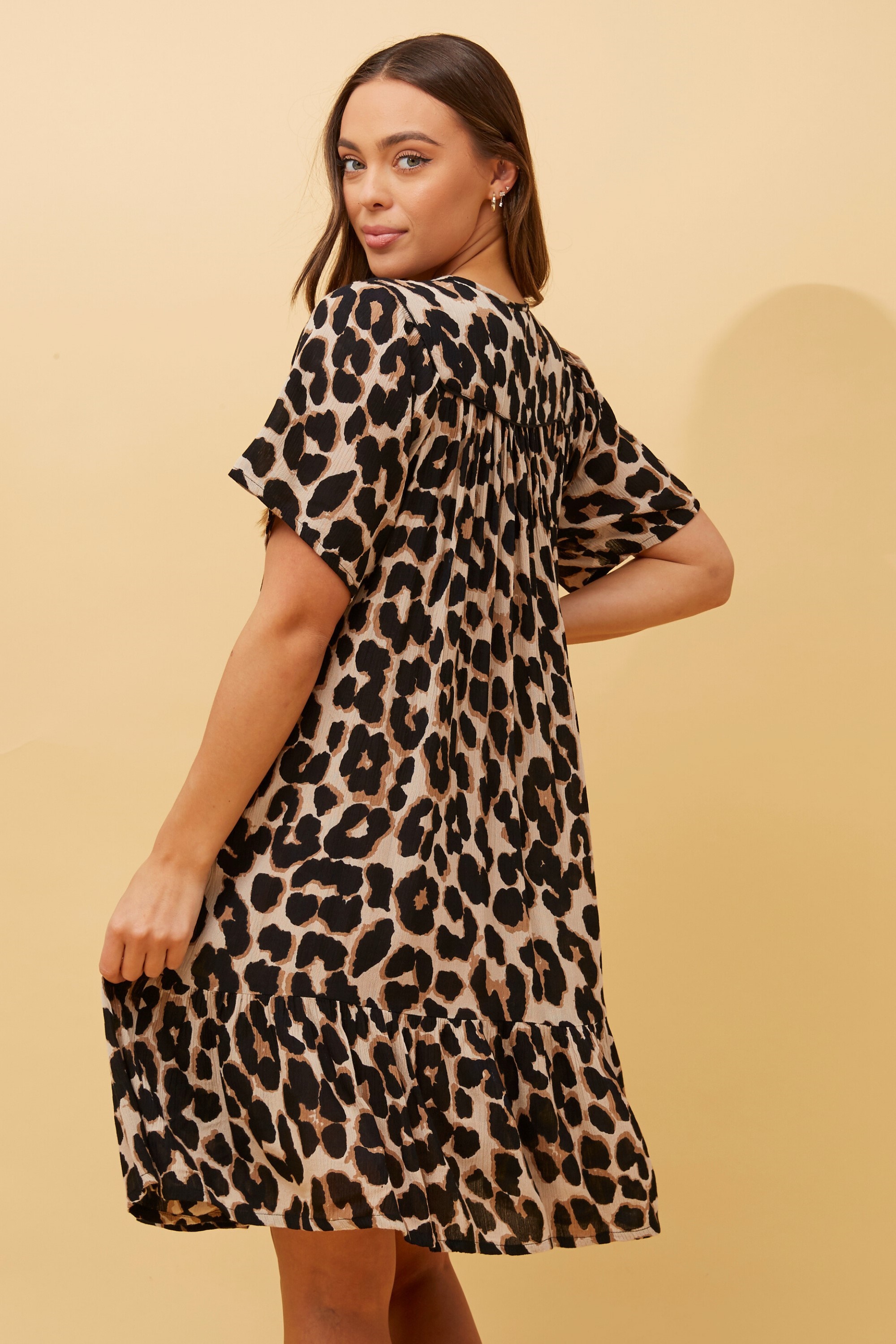 Honda leopard babydoll dress Buy Online Femme Connection