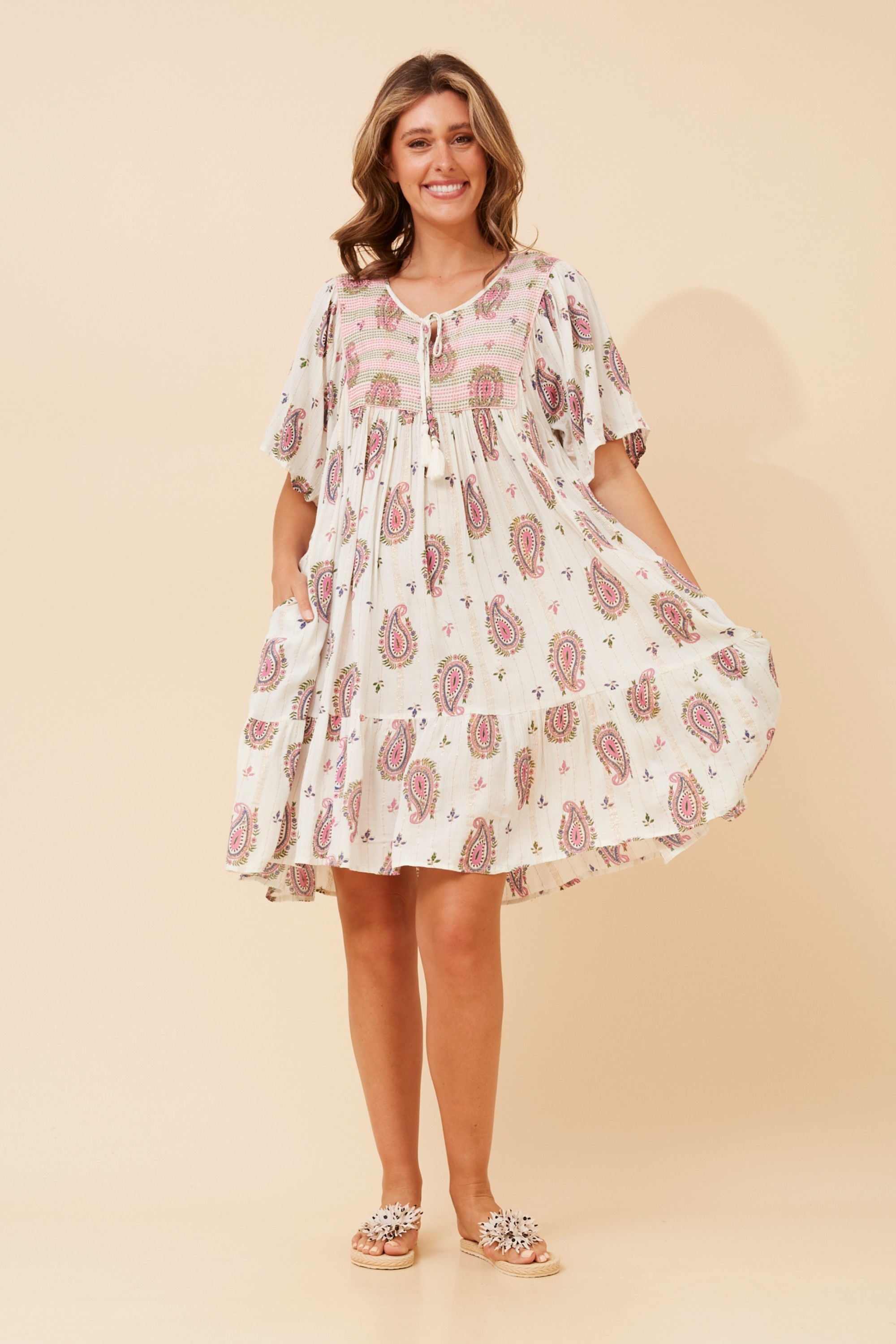 HONDA PAISLEY PRINT BOHO DRESS