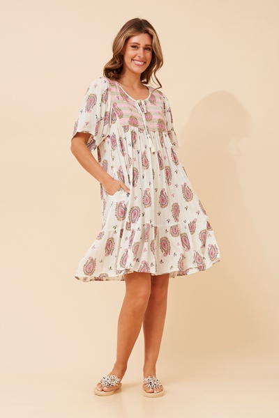 HONDA PAISLEY PRINT BOHO DRESS