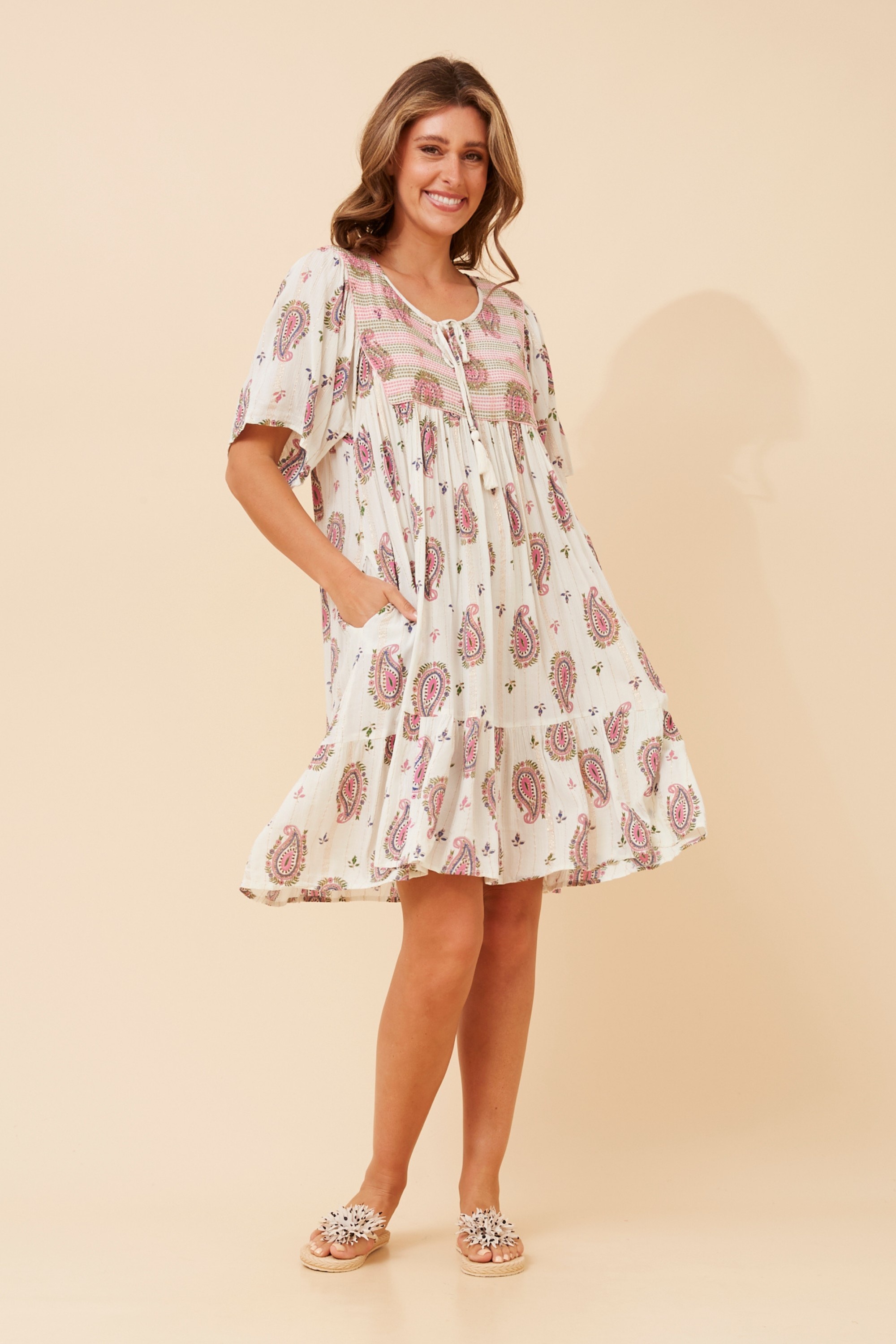 HONDA PAISLEY PRINT BOHO DRESS