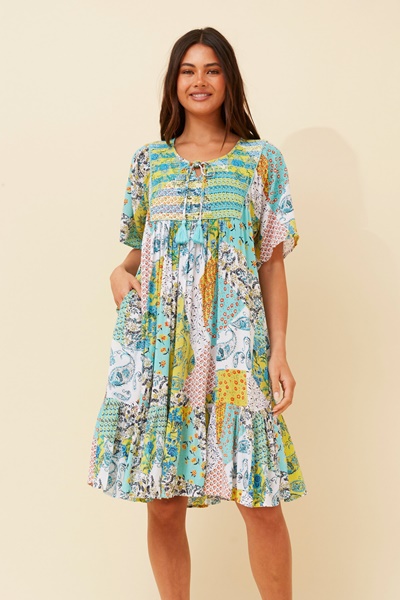 HONDA PATCHWORK PRINT DRESS