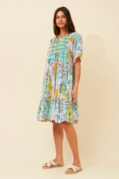 HONDA PATCHWORK PRINT DRESS