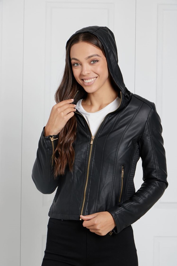 HOODED BIKER JACKET HOODED BIKER JACKET