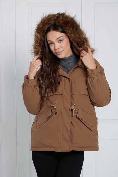 HOODED QUILTED PUFFER COAT