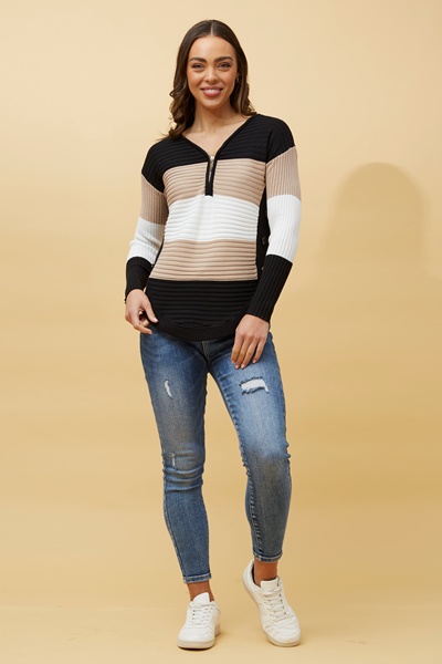 HOPE COLOR BLOCK KNIT JUMPER