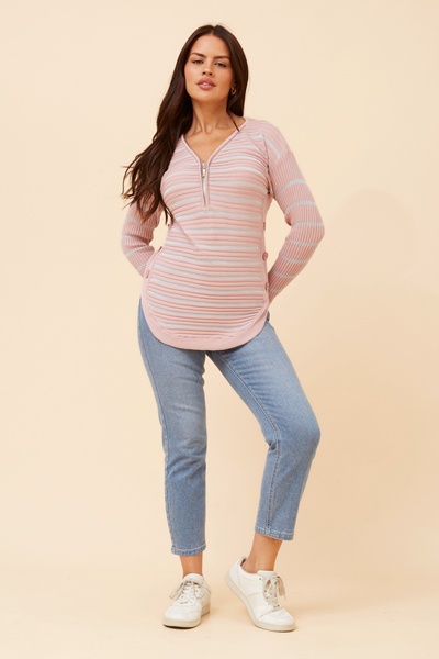 HOPE STRIPE PRINT KNIT PULLOVER