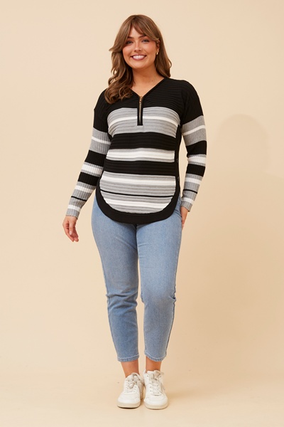 HOPE STRIPE PRINT KNIT PULLOVER