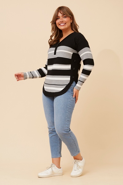 HOPE STRIPE PRINT KNIT PULLOVER