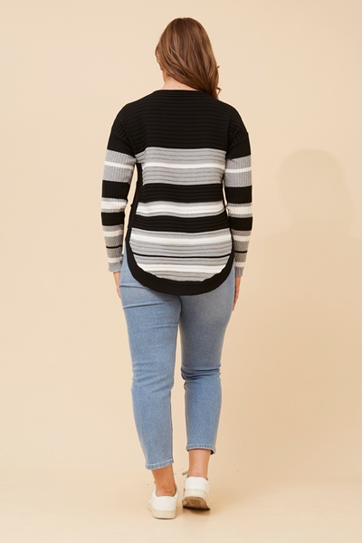 HOPE STRIPE PRINT KNIT PULLOVER