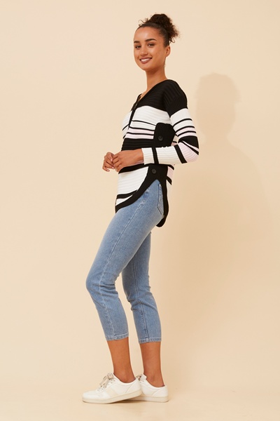 HOPE STRIPE PRINT KNIT PULLOVER