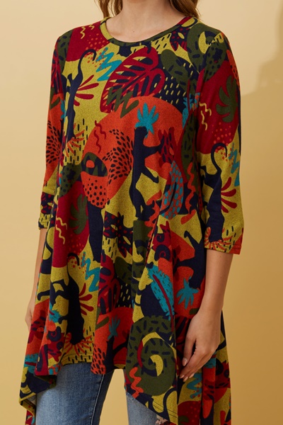 HOSHI JUNGLE PRINT TUNIC TOP