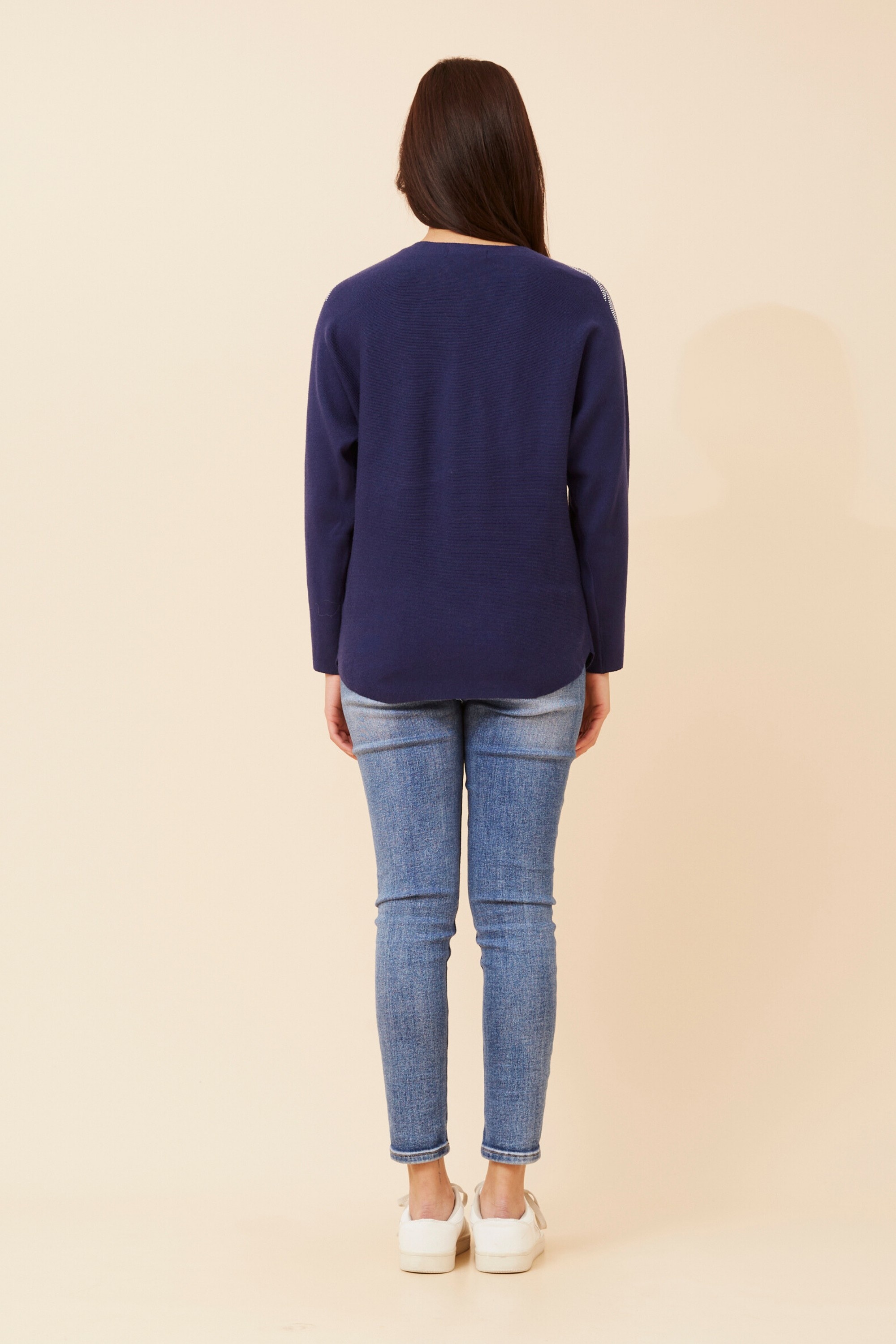HOWARD SOLID EMBELLISHED KNIT PULLOVER