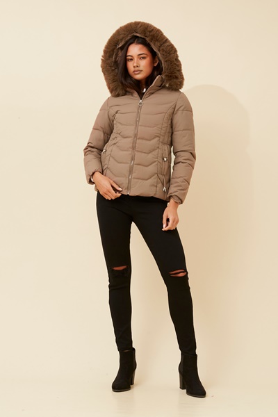 HUA FAUX FUR PUFFER JACKET