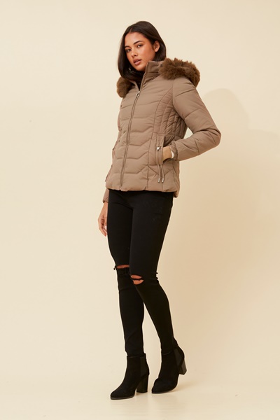 HUA FAUX FUR PUFFER JACKET
